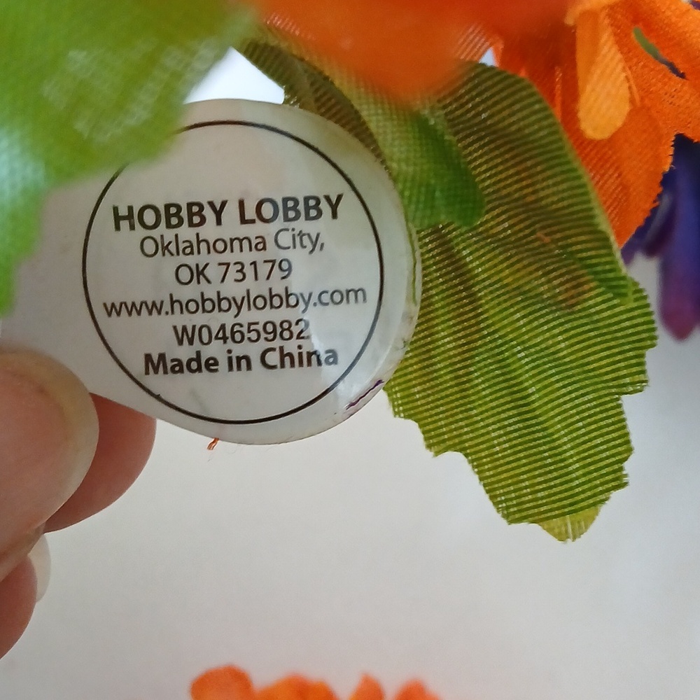 Artificial Floral Garlands - Qty 2 - Pink, Orange, Yellow, Purple - Picture 2 of 8
